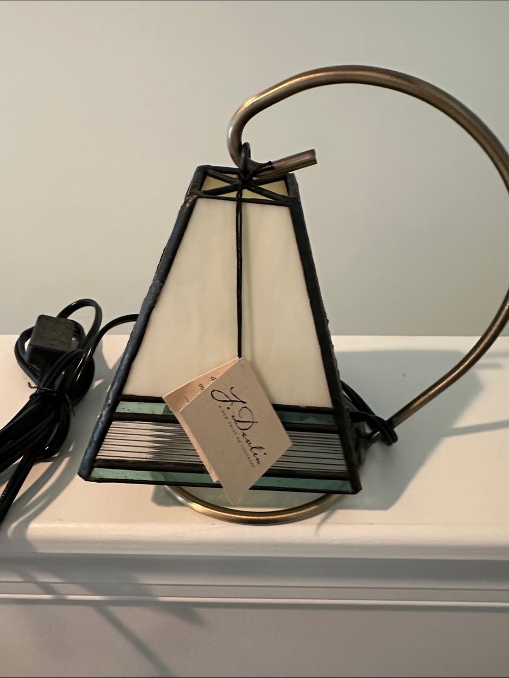 Devlin Stained Glass Accent Lamp Tiffany Mission Style w/ Original Tag
